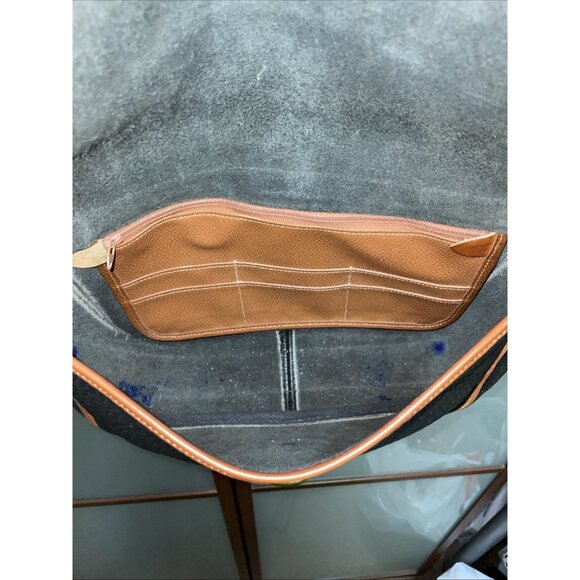 Dooney Bourke Vintage Equestrian AWL Leather Black & Tan Shoulder Bag Crossbody - Picture 12 of 16